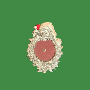 Tiny Santa frame or ornament! Pewter look